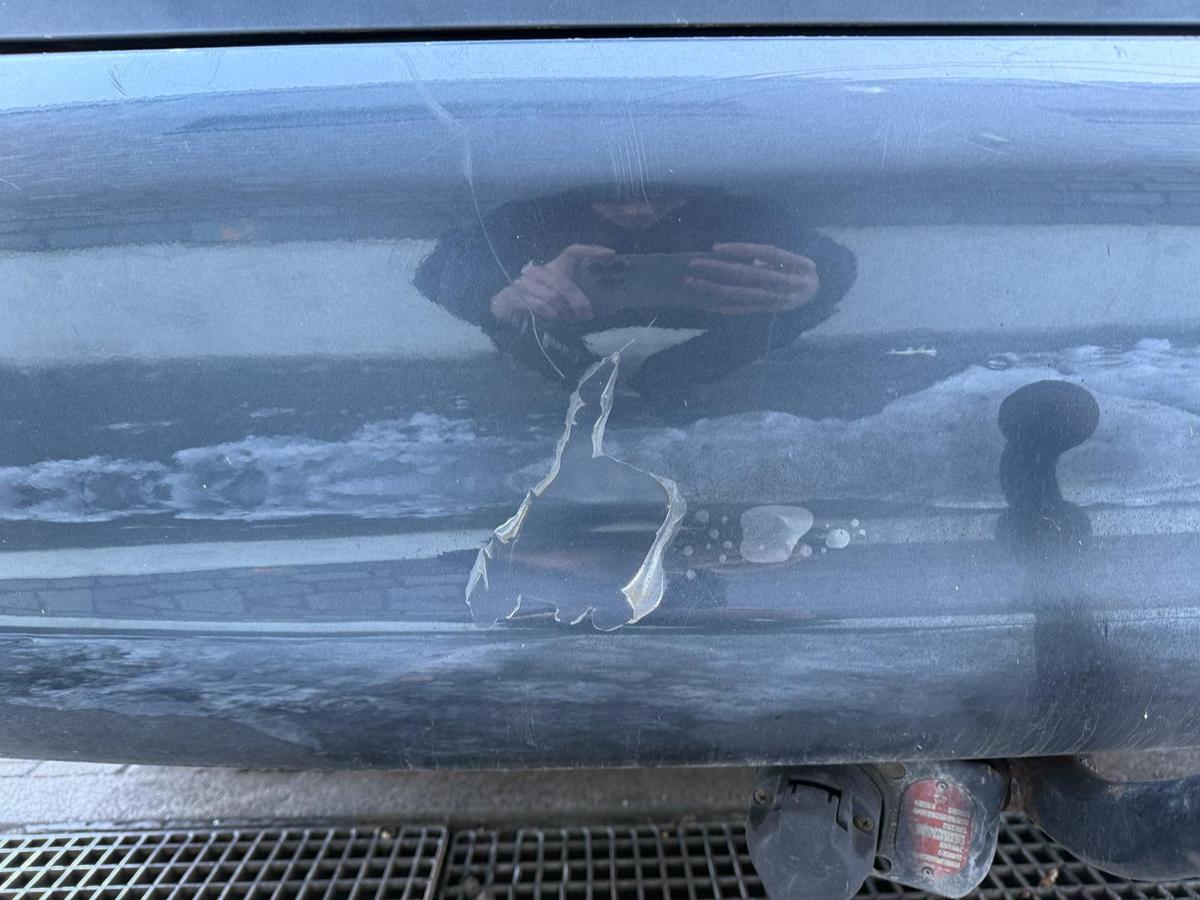 Mitsubishi Grandis original Sto&szlig;stange Sto&szlig;f&auml;nger hinten A71 Dark Grey BJ05